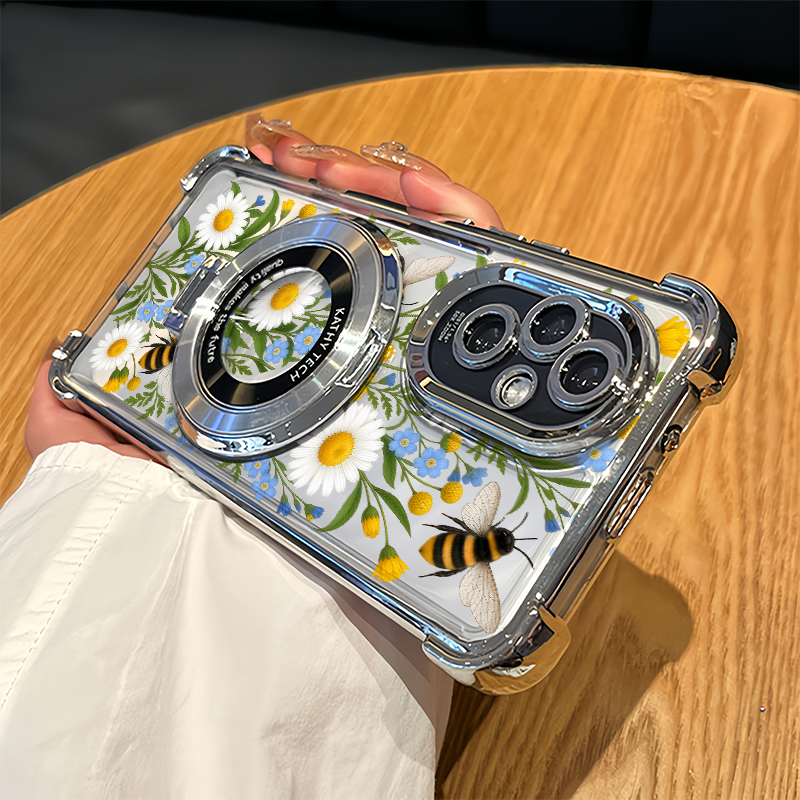 Oppo Reno 12 - Coque de téléphone à motif floral